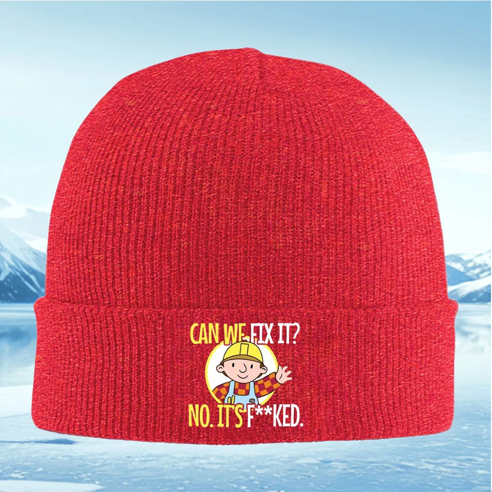 بوب ذا بيلدر، بدون إصلاح، خلفية سوداء للرجال والنساء للجنسين قبعة محبوكة قبعة صوفية شتوية حرارية دافئة لعيد الميلاد في الهواء الطلق C