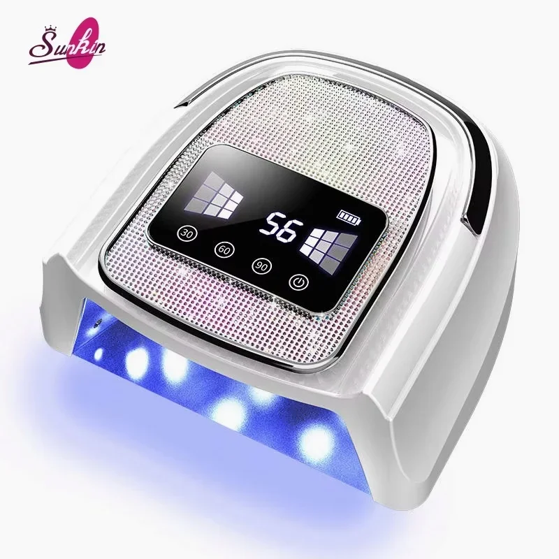 120W Cordless UV LED Nail Lamp, Rechargeable Salon Gel Polish Curing Dryer with LCD Display