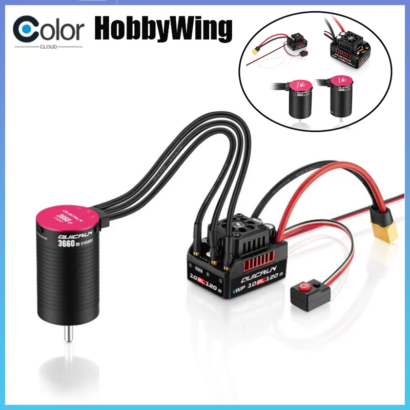 

Hobbywing Quicrun Wp 10bl120 G2 120a Waterproof Sensorless Brushless Esc Speed Controller 3652 3660 G2 Motor For 1/10 Rc Cars