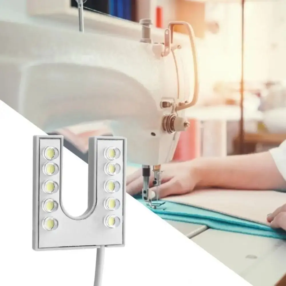 EU/US Plug Sewing Machine Light 10LED U-shaped Lights Working Light With Magnets Base AC 110-265V Industrial Table Lamp Studio