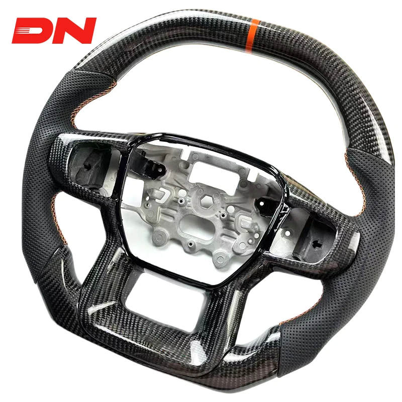 2023 Ford Ranger Wildtrak Everest Customized Racing Steering Wheel 100% Genuine Carbon Fiber Red Stitch Sports Design X5 X3 M6