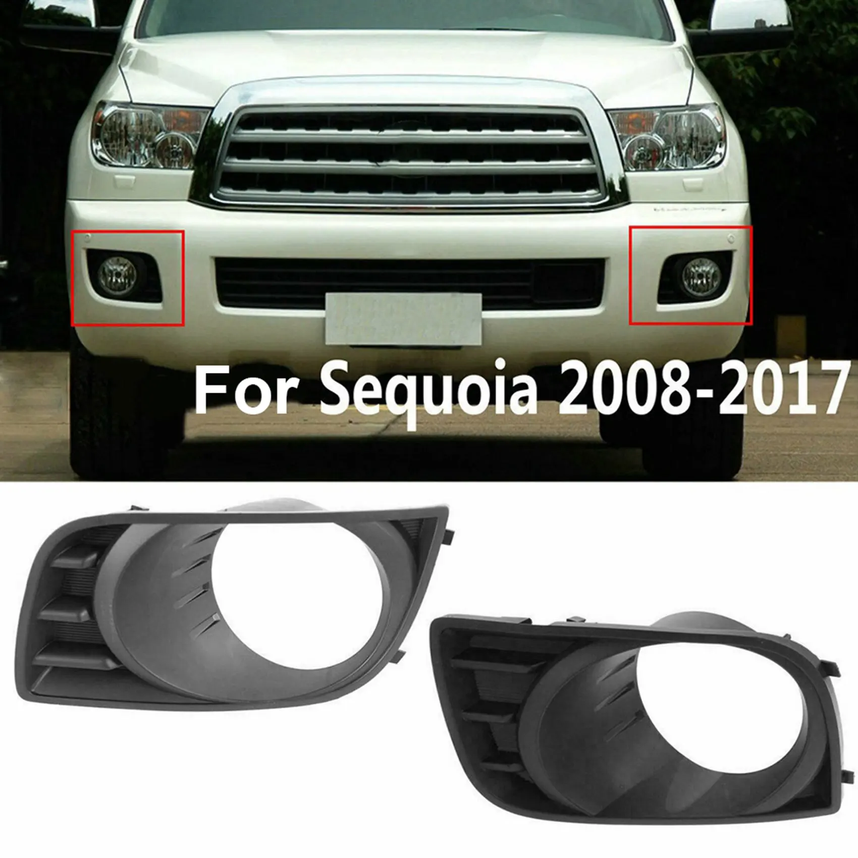 Toyota Sequoia 안개등 커버 2008-2017 용 1 쌍 부품 번호: 814820 C021 814810 C021—L49A