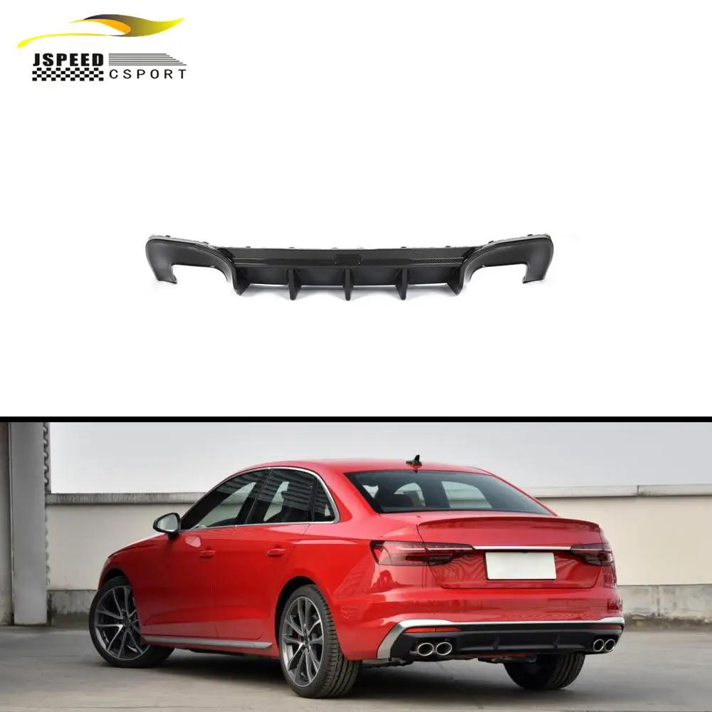 

Подходит для Audi A4 SLINE S4 2020-2021, сухой спойлер на задний бампер из углеродного волокна, диффузор, спойлер