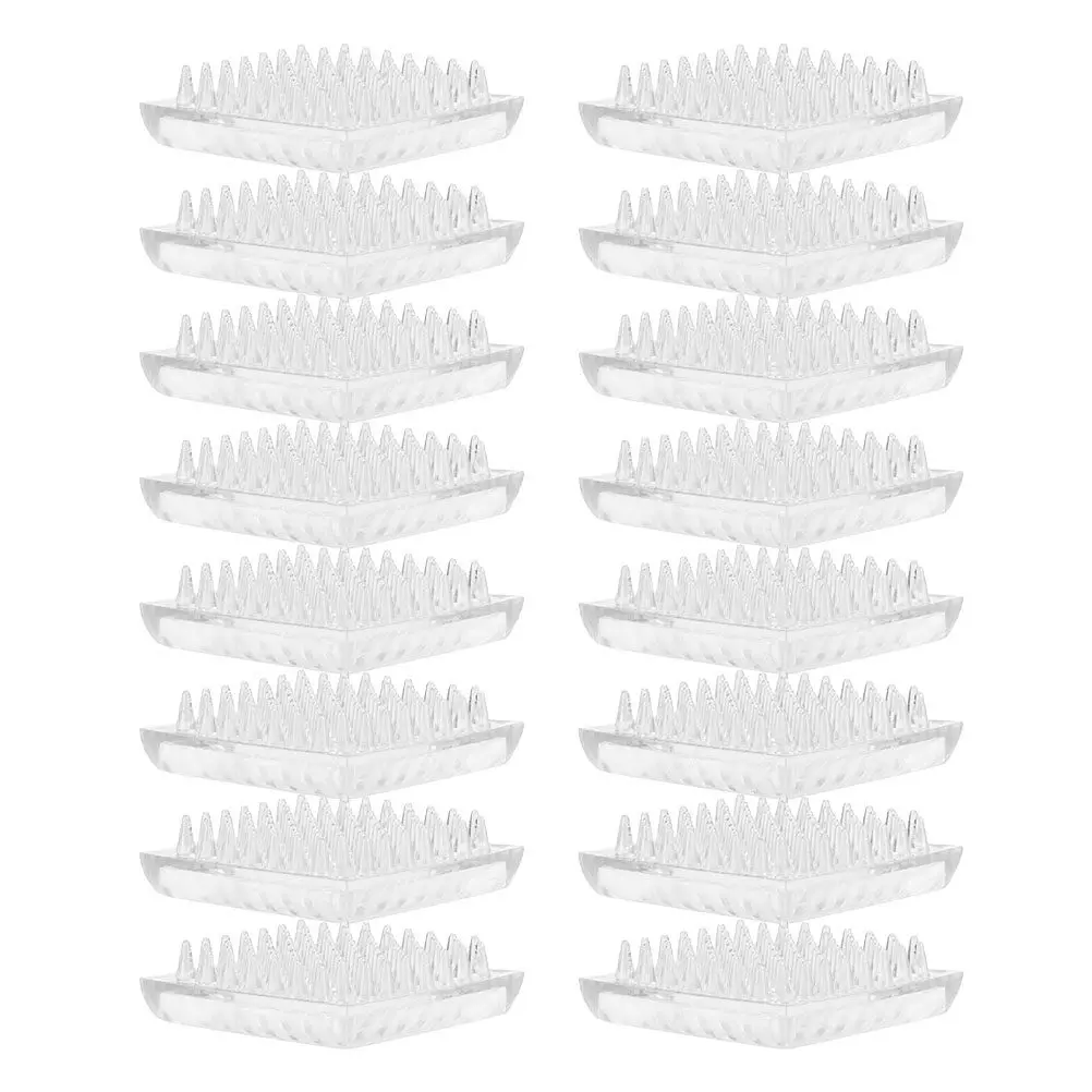 16pcs Carpet Protector Cups Transparent Spiked Non Slip Furniture Pads Clear Floor Protectors For Table Chairs With Spike