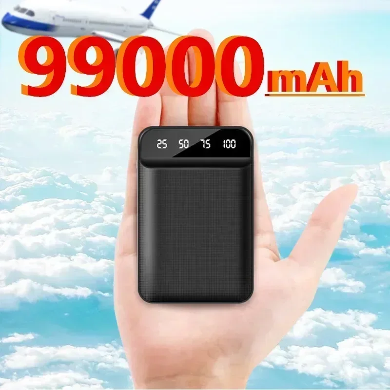 25NEW 99000mAh Mini Power Bank portatile Display digitale a LED Power Bank Batteria esterna per iPhone Pro Xiaomi Huawei