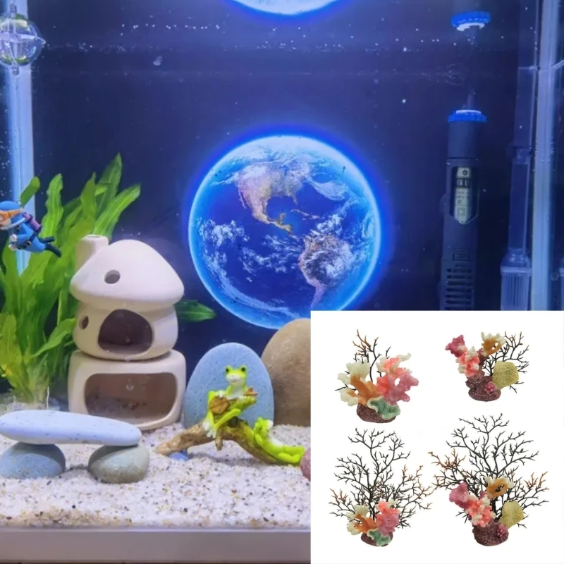 Aquarium Colorful Coral Craft Sea Creature Terrarium Habitat Aquarium Underwater Artificial Plant Reef B03E