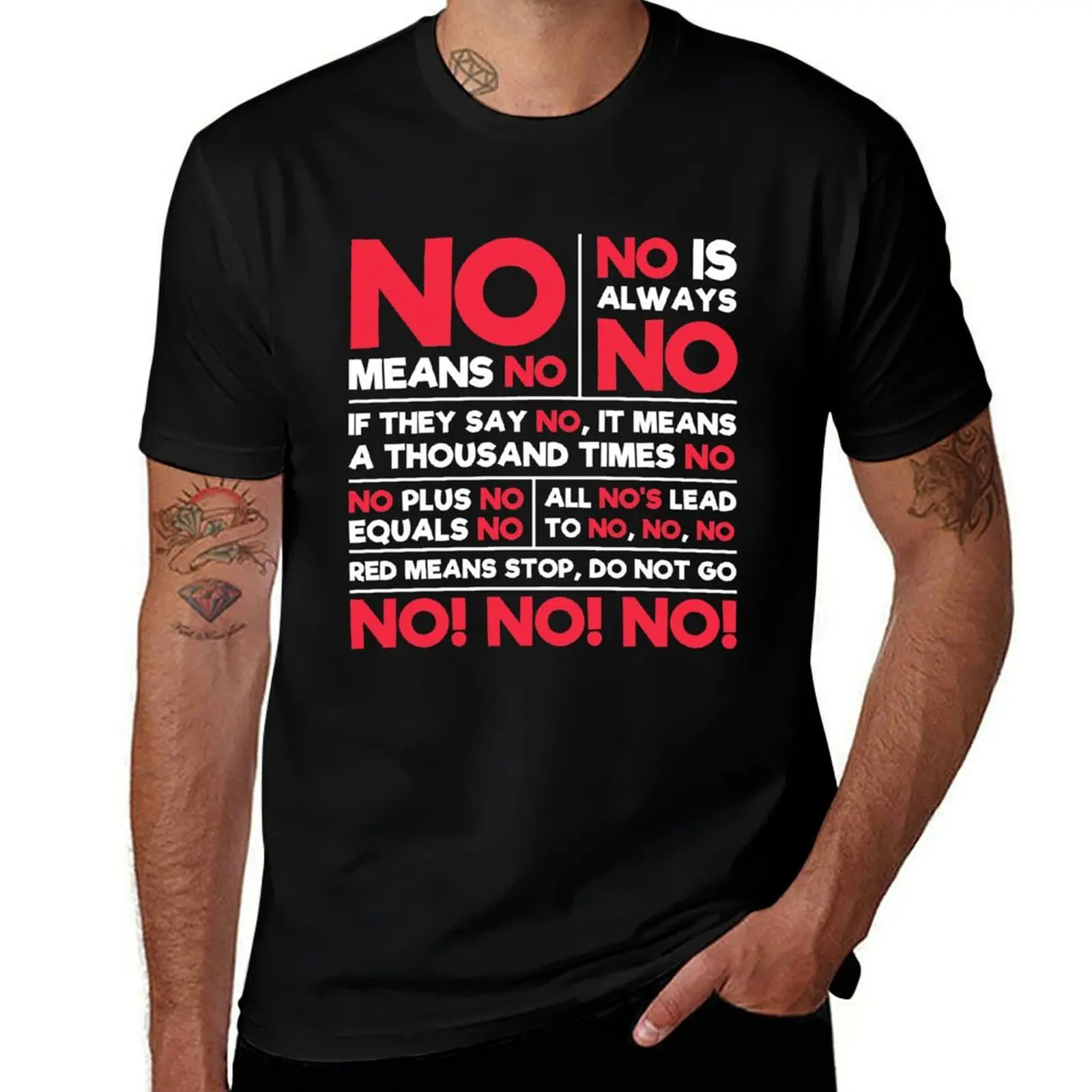

No Means No T-Shirt man t shirts for men graphic t shirts for man T-Shirt