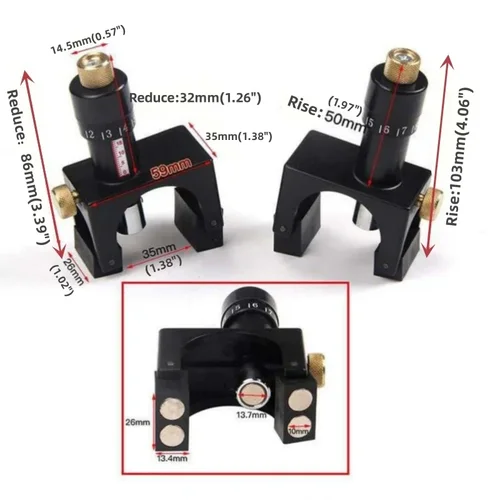Imagen 2 del producto Plantilla de ajuste de hoja de cepilladora magnética para carpintería, plantilla de ajuste de altura Vernier de hoja de cuchillo de unión de cepilladora magnética ajustable