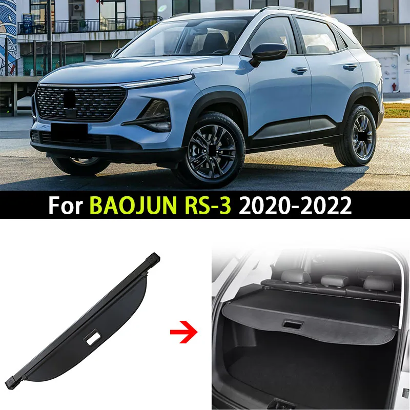 Car Rear Trunk Cargo Cover For Baojun RS-3 2020 2021 2022 Luggage Tray Storage Security Shield Curtain Partition Mat