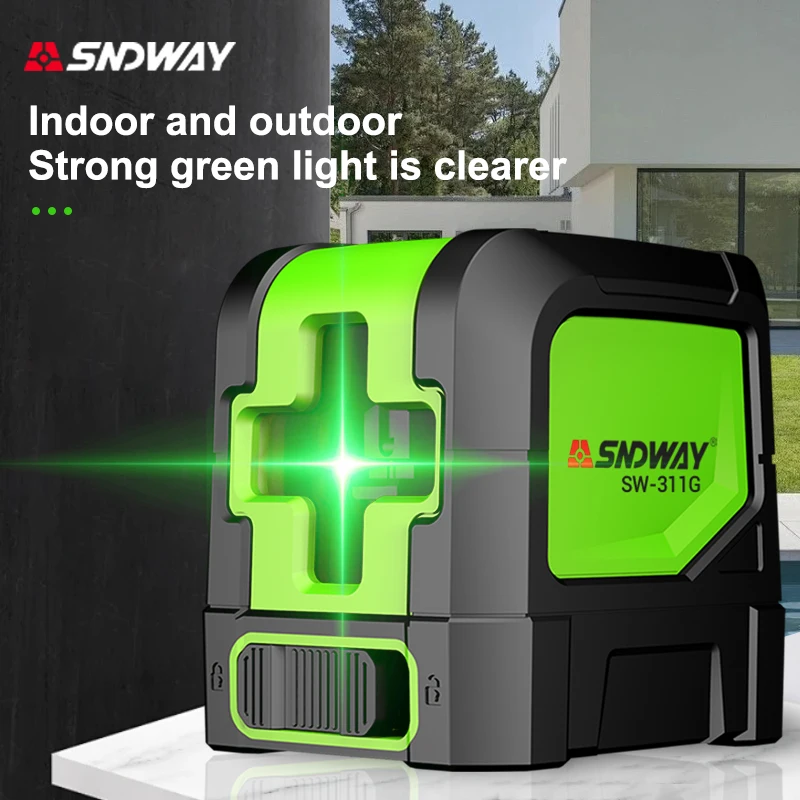 SNDWAY Laser Level Green Beams Laser Horizontal & Vertical Cross-Line Self-leveling Laser LevelerMagnetic Base