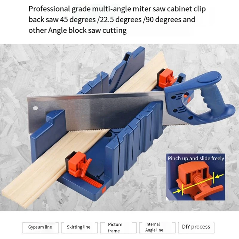 Miter Saw Cabinets Wood Cutting Clamping Miter Saw Box Wood Gypsum Oblique Angle Cutting Tool Easy Install S