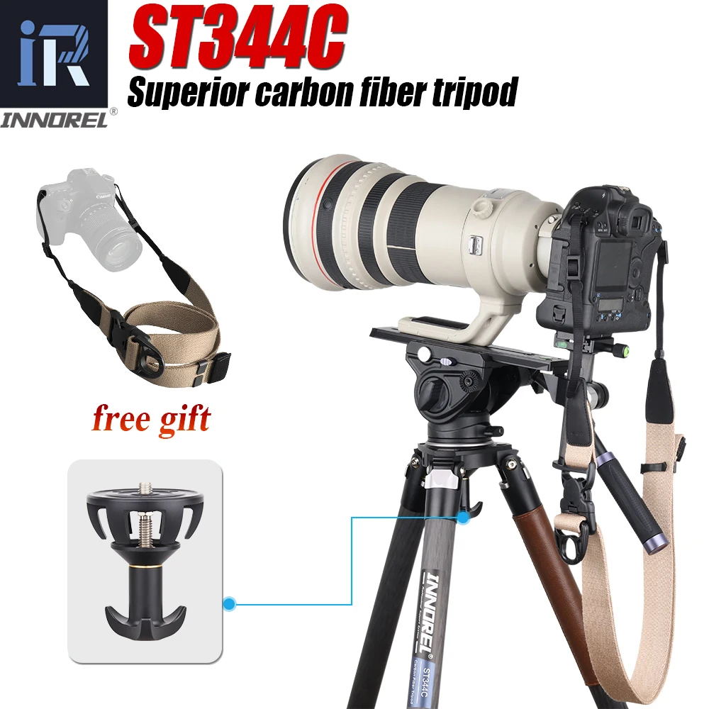 

ST344C Professional Carbon Fiber Tripod Monopod For Camera Birdwatching Ballhead Fluid Head 34mm Tube 35kgLoad 75mm Bowl Adapter