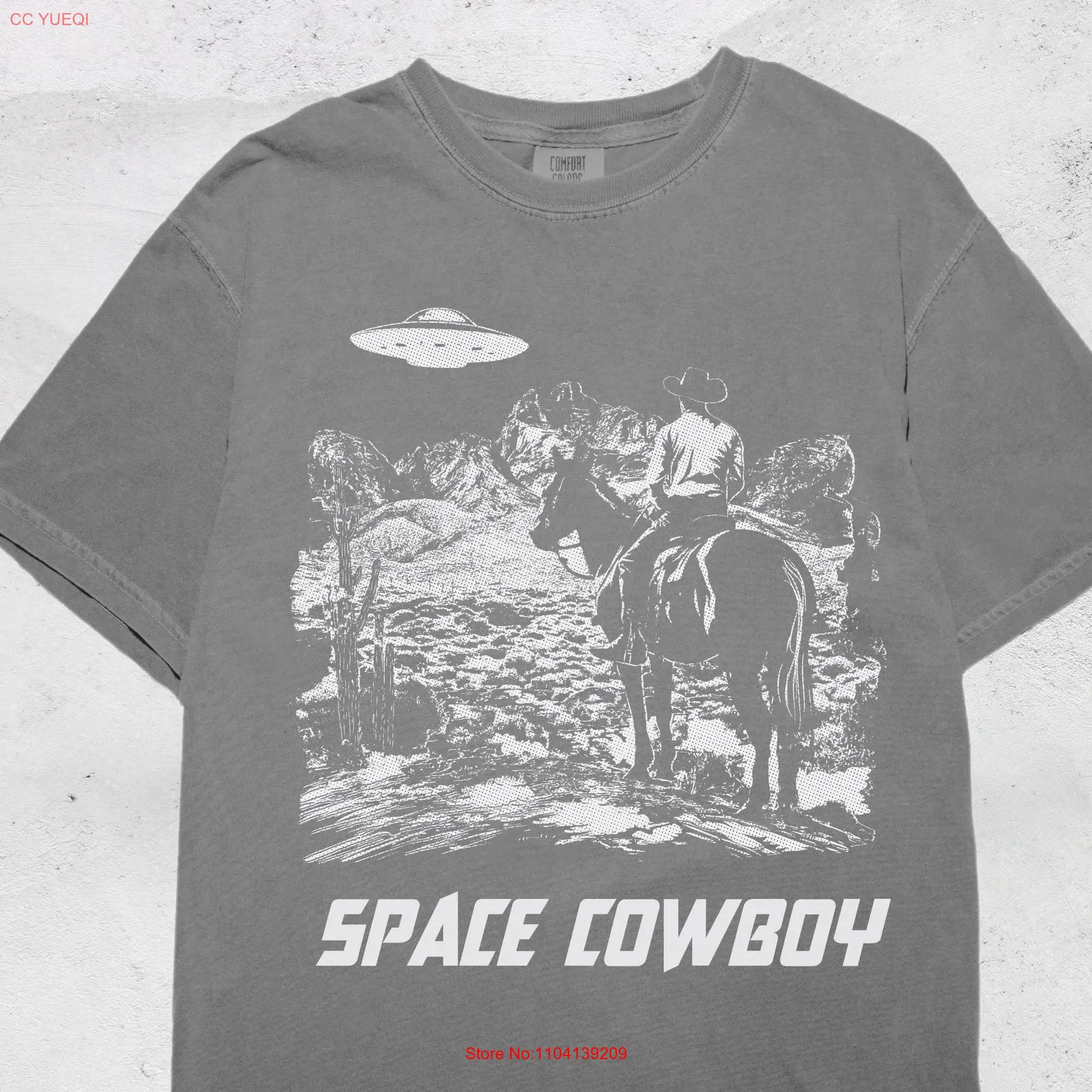 Rodeo 90s Cowboy UFO T Shirt Vintage 2000s Western Retro Relaxed Adult Space long or short sleeves