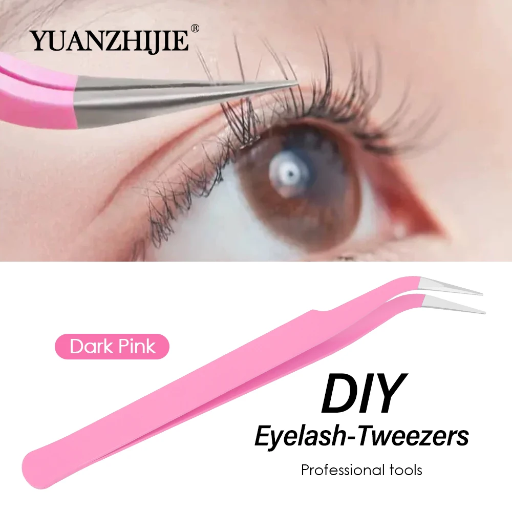 סגנון חדש צבע ורוד עמידות טוב לקצץ ריסים ריסים, פינצטה אישית ארגונומית cilia איפור כלים במלאי
