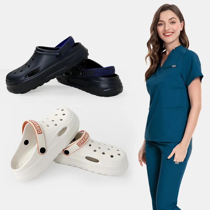 Operating Room Slippers For Women, Breathable And Anti Slip Toe Caps, Nursing Experimental Hole Sh, Male Doctor's Surgical