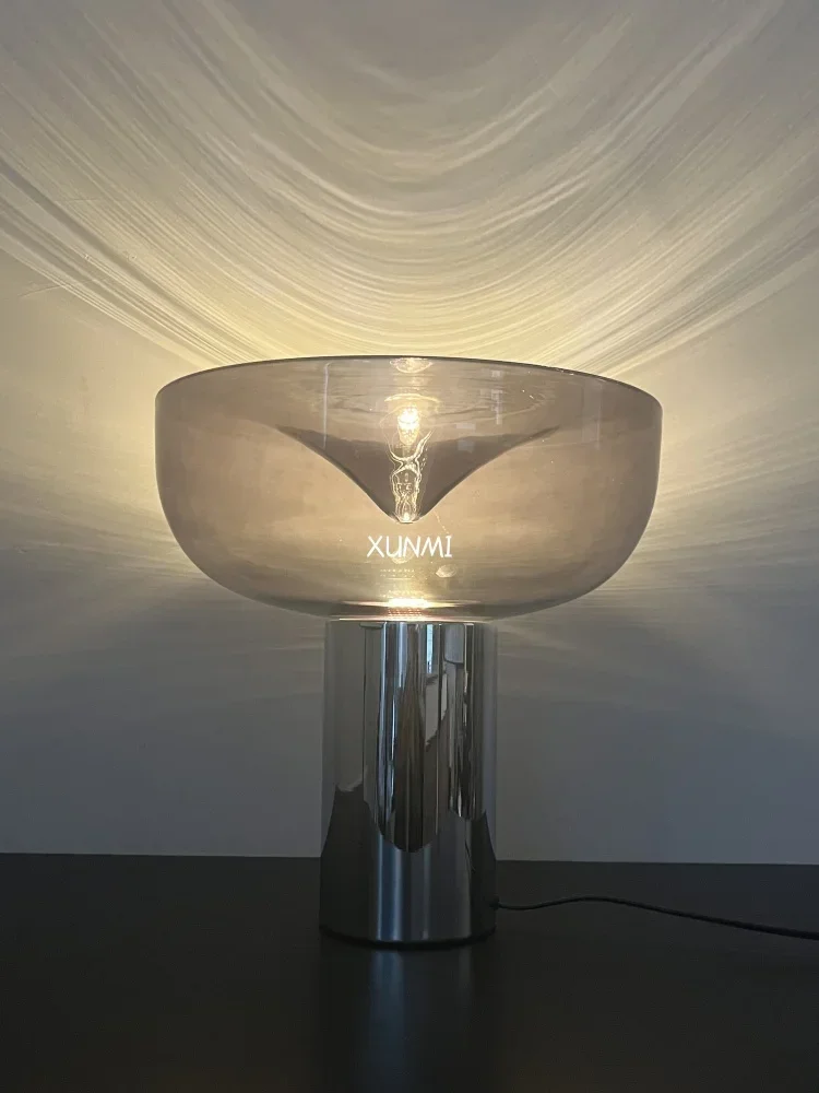 Modern Simple Bedside Table Lamp Nordic Light Luxury Radar Design Model Living Room Bedroom Bedside Light Glass Decorative LED