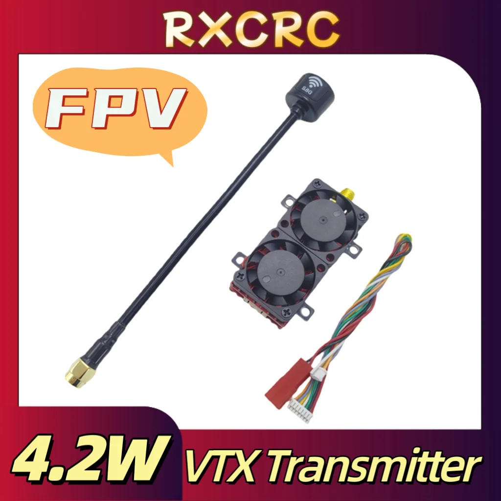 

Модуль RXCRC 5,8G, 48-канальный передатчик FPV, 4,2 Вт, VTX, четырехслойное охлаждение, защита от перегрева, подходит для беспилотных летательных аппаратов