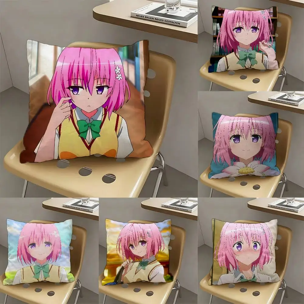 1pc Momo Belia Deviluke Anime Characters Pillow Case Fashion Square Pillowcase Bedroom Sofa Room Ins Decoration Leisure