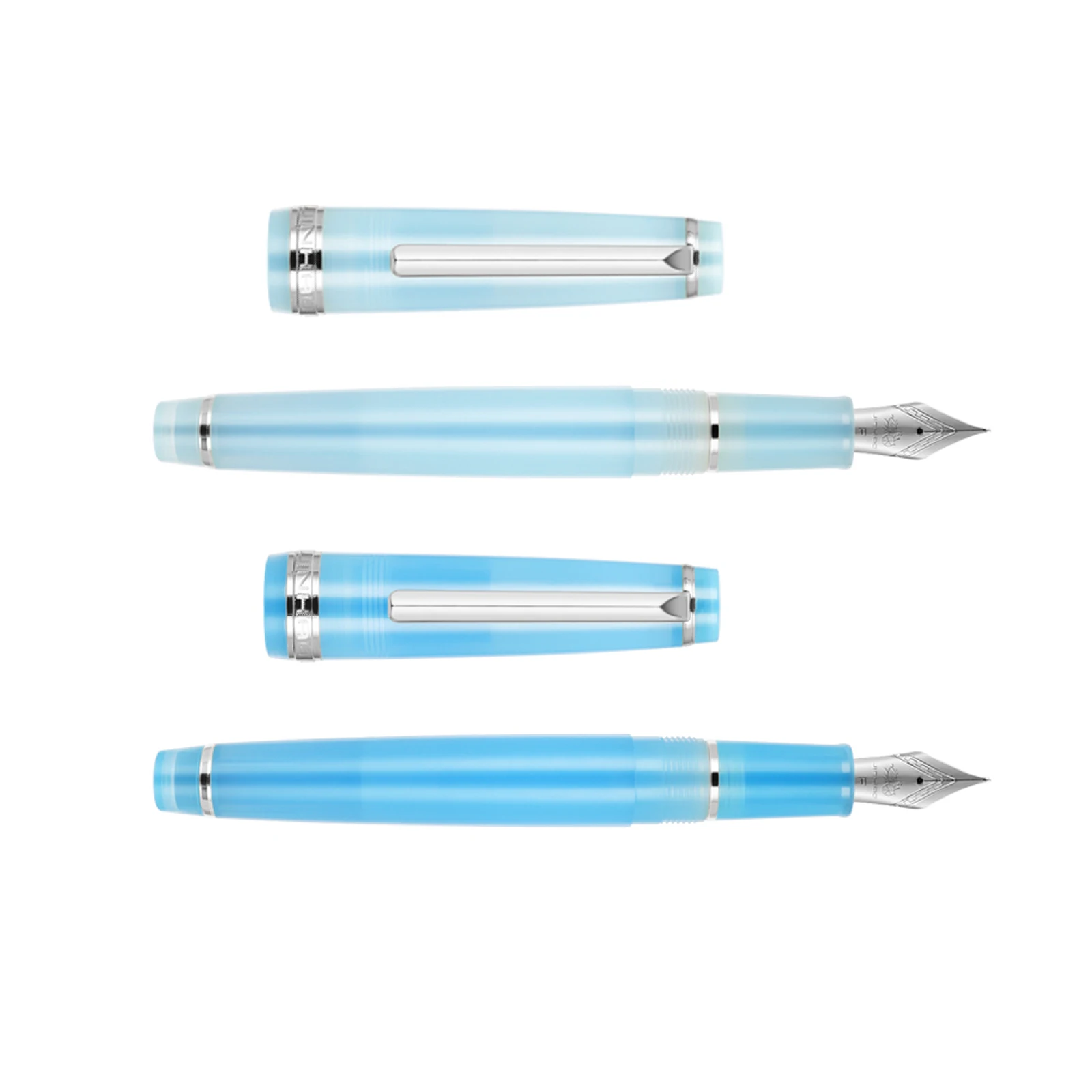 Jinhao-pluma estilográfica de Color azul cielo 82, barril acrílico con clip plateado, punta fina para Escribir caligrafía, suministros escolares de oficina