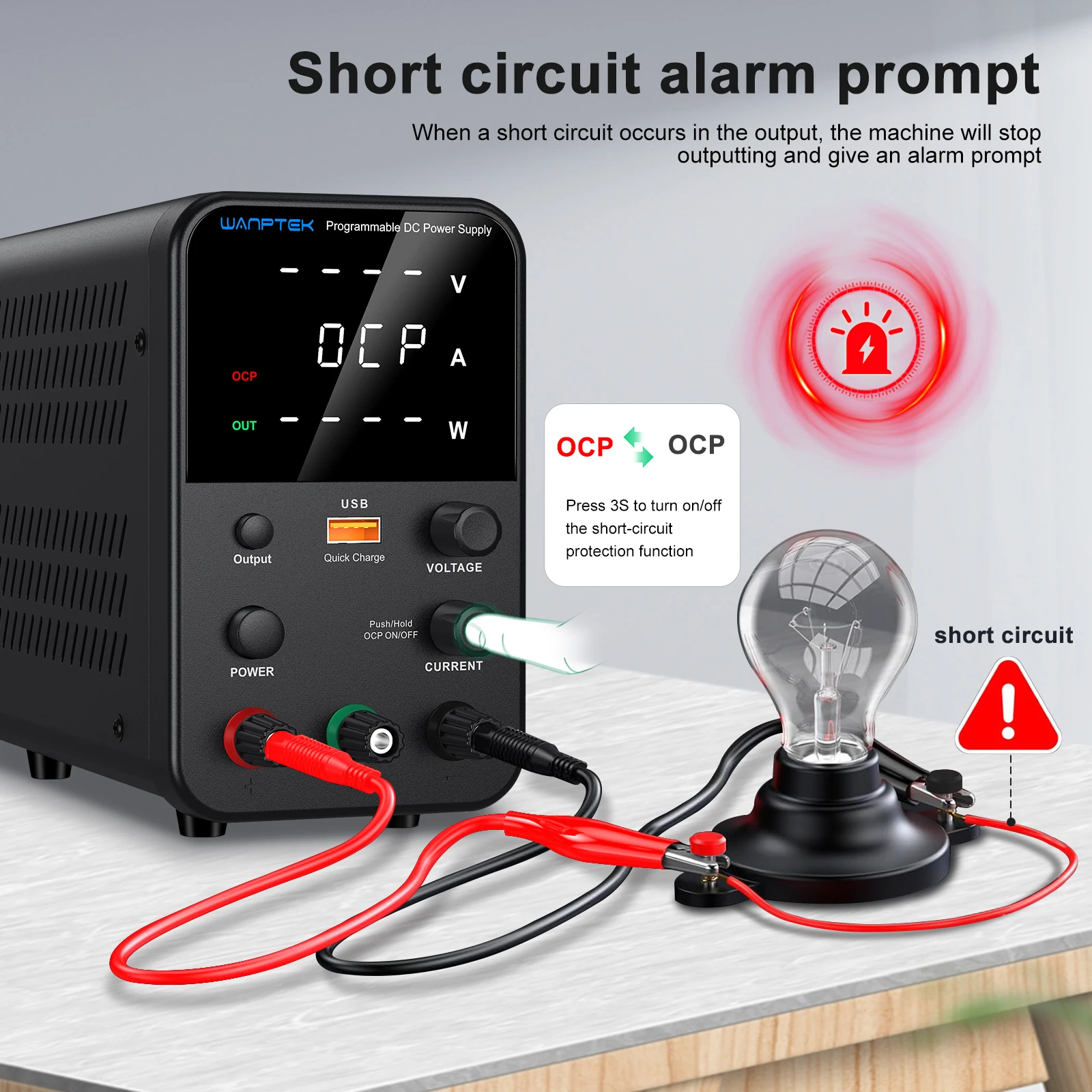 Wanptek Labor-Gleichstromversorgung 30V 5A 30V 10A 60V 5A 120V 3A Einstellbar mit USB-Schnellladung Schaltnetzteil für Laborarbeiten – Detail 4