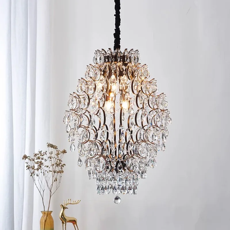 

American style modern Chandelier Pendant light Decor Living Room home Coffee bar iron crystal chandelier lighting