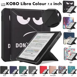 For KOBO Libra Colour 2024 Smart Folio Cover 7.0 inch E-book Reader Case Funda Shockproof Protective Shell Auto Sleep/Wake