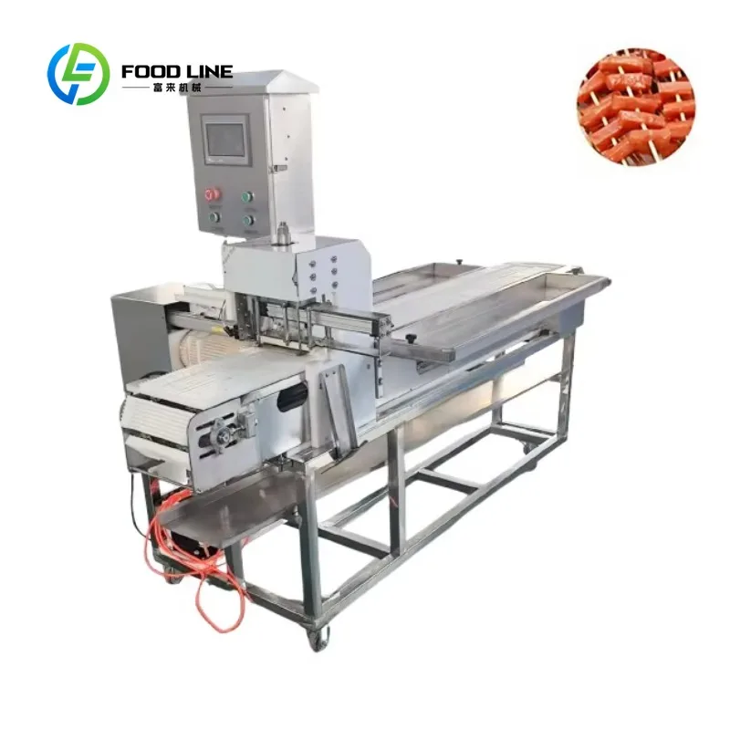 Customized Commercial Automatic BBQ Meat Skewer Making Machine 304 Stainless Steel High Capacity Kebab Equipment for Restaurant