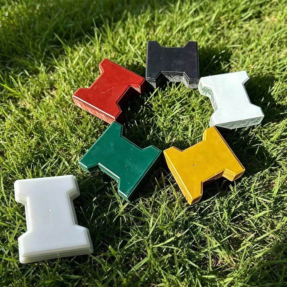 I-shaped Plastic Paving Molds DIY Reusable Cement Tile Mold Manual Operation White Concrete Pavement Mold Walkway Path