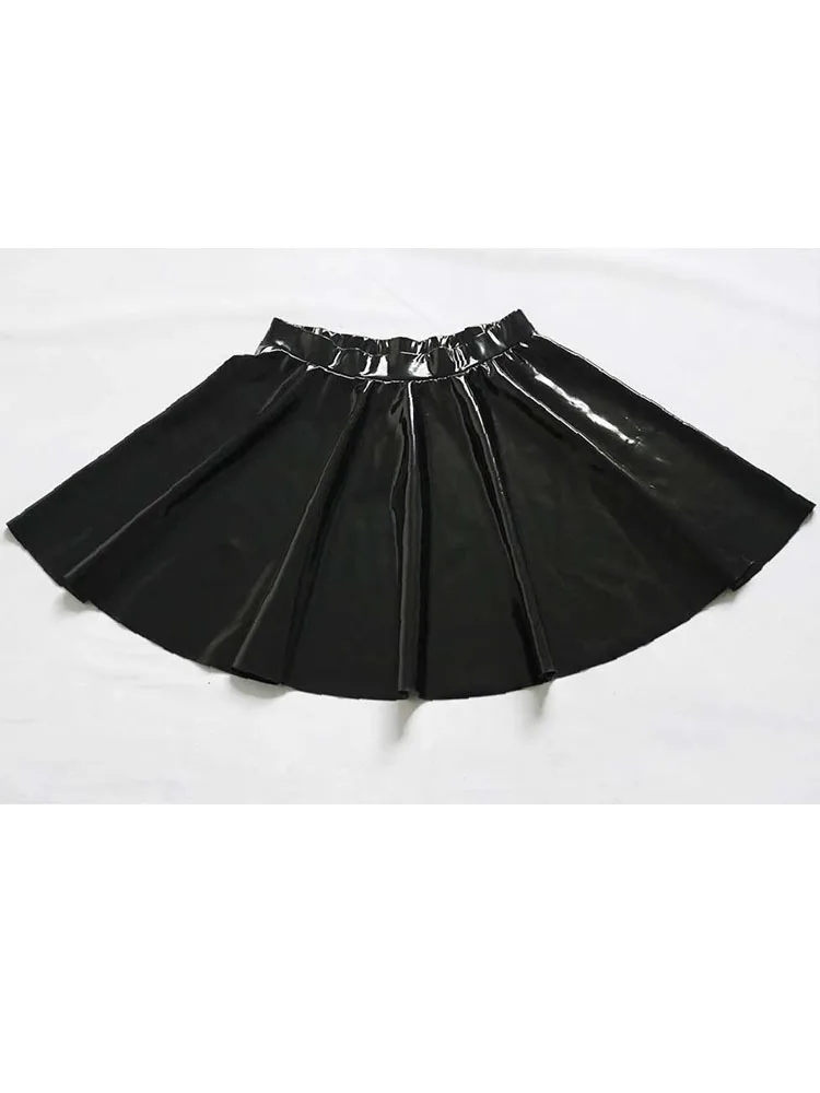 Imagem -03 - Couro do Plissado Mini Saias do Plutônio Cintura Alta Olhar Molhado Pvc A-line Brilhante Micro Tutu Clubwear Quente Sexy