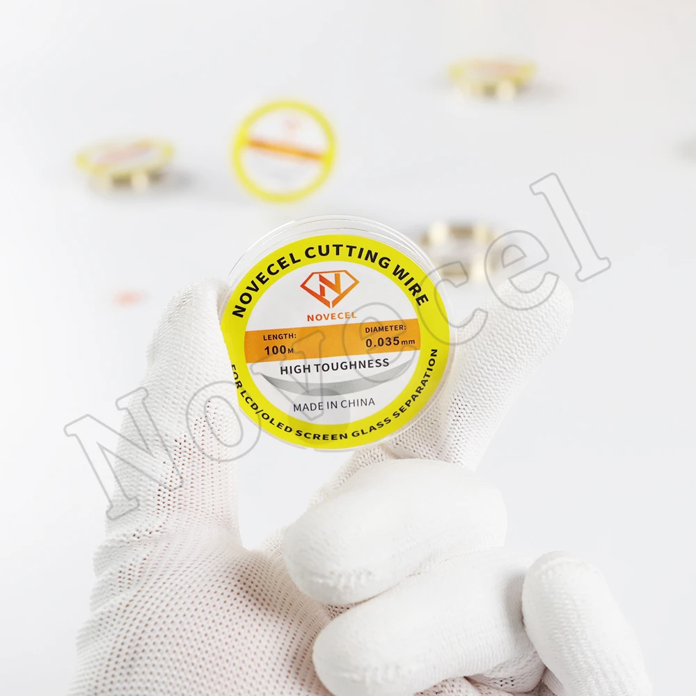 Novecel 0.028mm 0.02mm 0.03mm High Hardness Alloy Steel Cutting Wire For Mobile Phone LCD Glass Screen Separation Repair Tools image 6