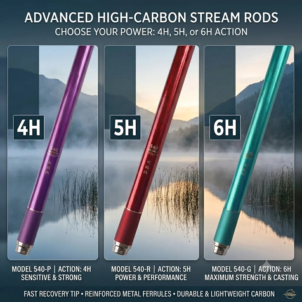 FISHINGFANS Taiwan Fishing Rod Ultralight Super Hard Carbon Fiber 4H 5H 6H Freshwater Carp Stream Pole