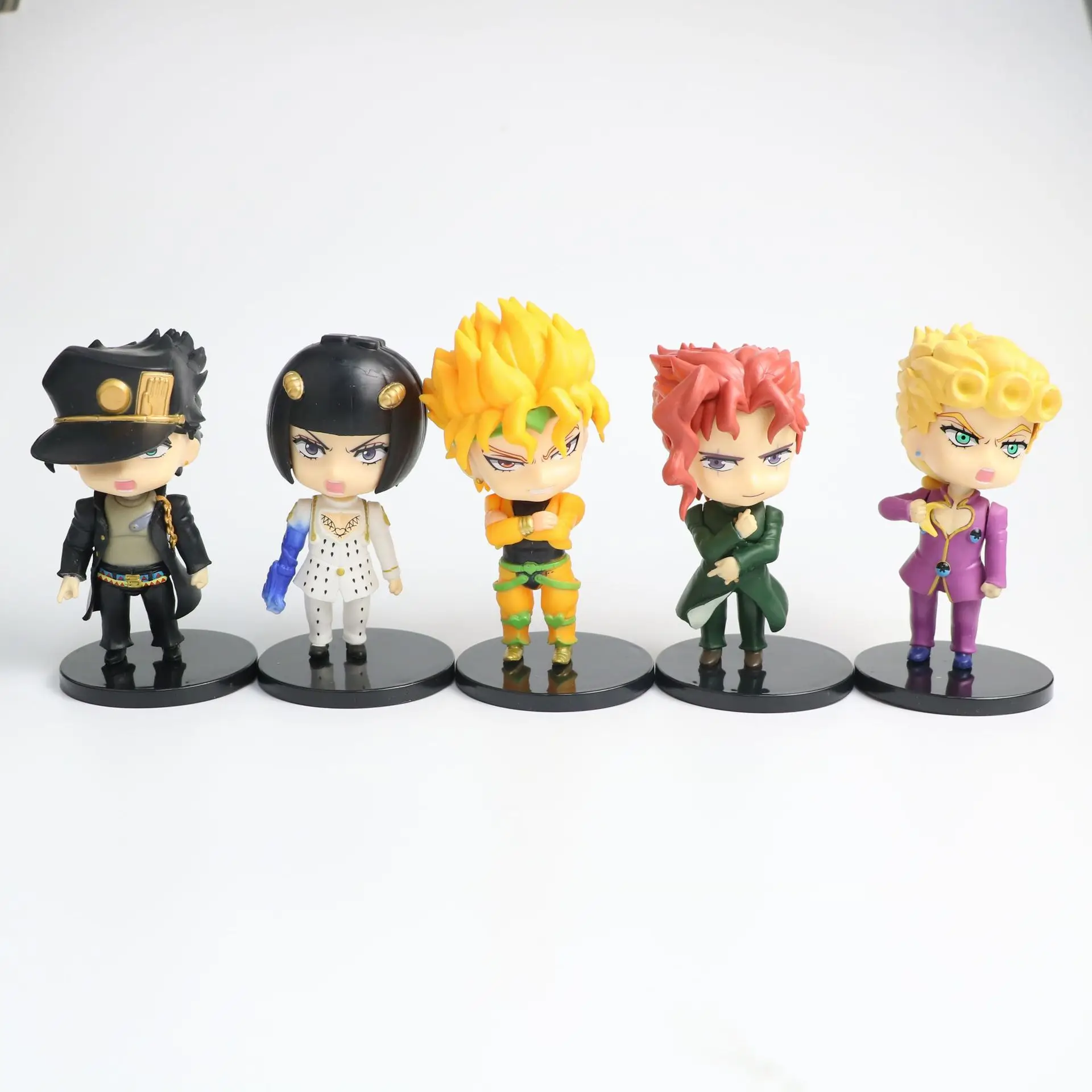 5PCS JoJo's Bizarre Adventure Giorno Giovanna Bruno Bucciarati Kujo Jotaro Dio Kakyoin Noriaki PVC Figures Toys Dolls