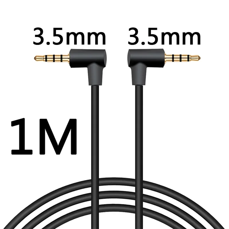 1/8 cala TRRS Aux Kabel 90 stopni pod kątem prostym 4-biegunowy 3,5 mm męski do męskiego Stereo Audio Przewód do iPoda Smartfony Tablety Słuchawki