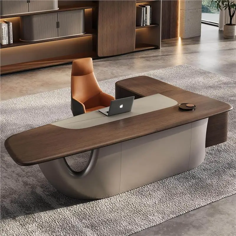 Italian designer creative boss desk desk, simple modern office president Taipan general manager