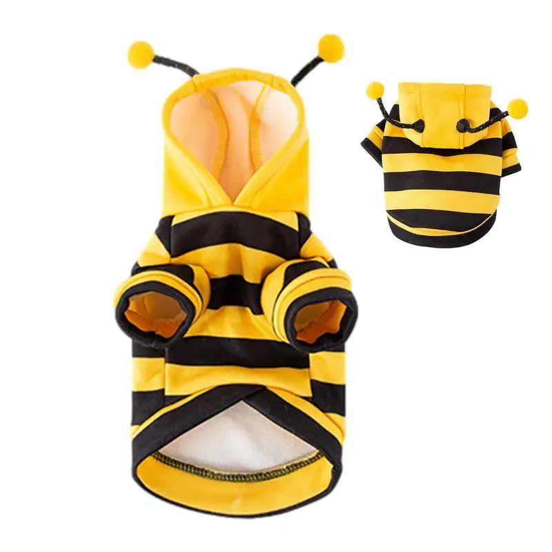 

Bee Dog Costumes Pet Bee Halloween Hoodies Puppy Cute Hooded Coat Christmas Outfits Funny Outfits Clothes For Medium Kitten