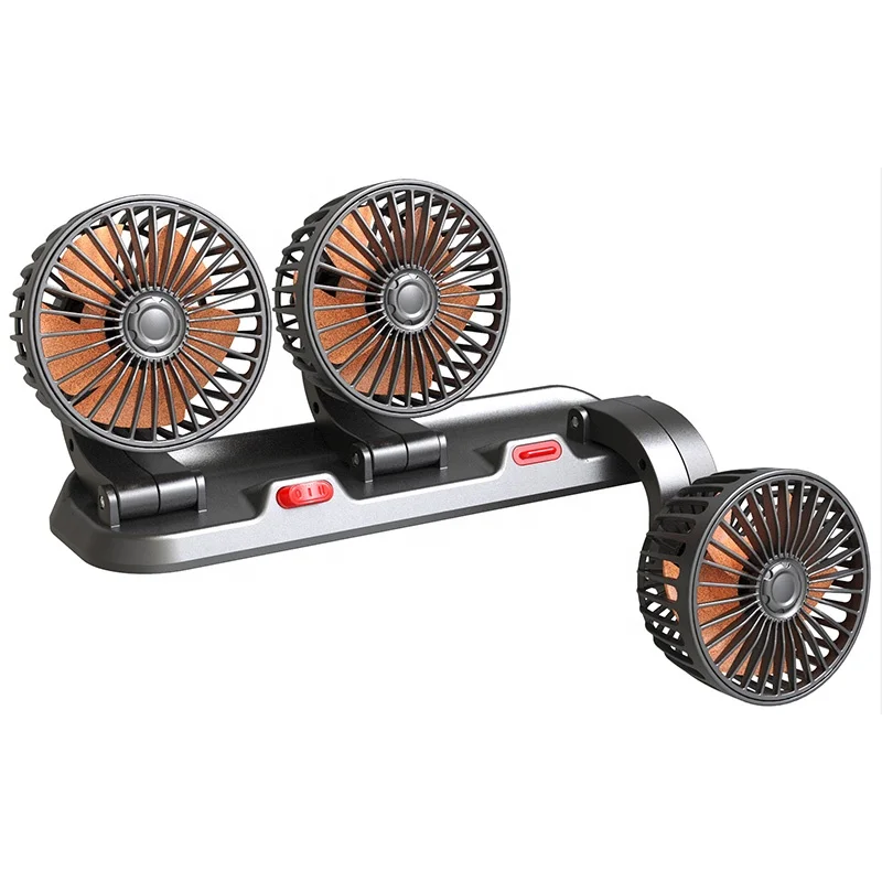 Hot Selling Triple 3‑Heads Car Cooling Fan 12V 24V 5V USB Dashboard Fan Accessories For Truck RV Caravan Van Boat Cabin