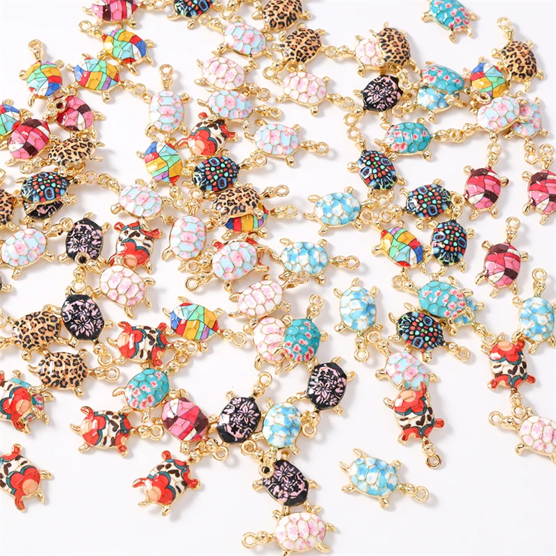 Duarte 20 Teile/los Nette Bunte Emaille Tier Schildkröte Charms Anhänger für Die Herstellung Von DIY Ohrringe Halsketten Armband Schmuck Erkenntnisse – Detail 4