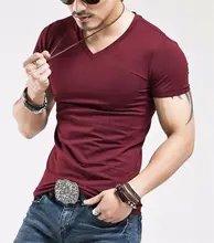Men V Neck T Shirt 10 Colors #4