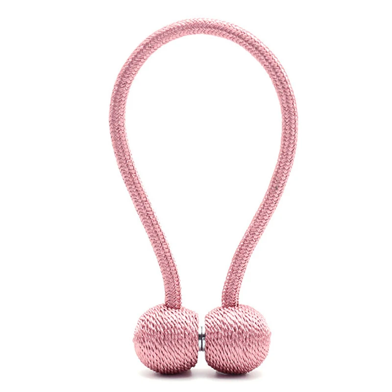 1PC Magnetic Curtain Tieback High Quality Braided Spherical Chain Buckle Solid Color Drapery Holdback Clip Holders Home Decor