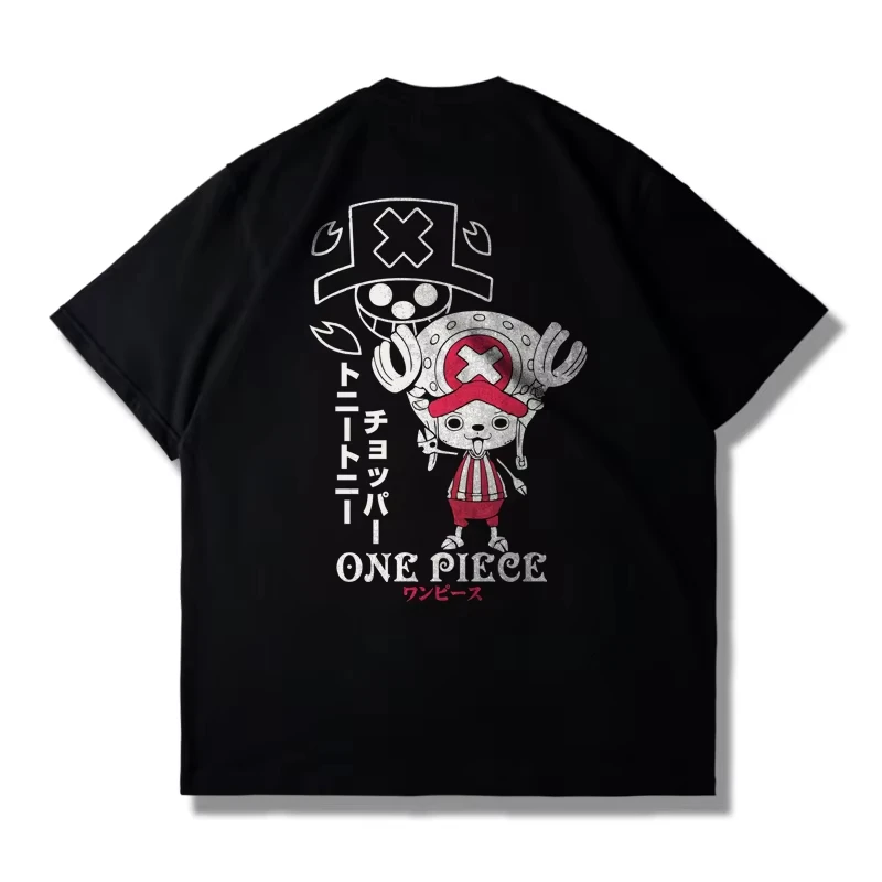 Japanese Animation Cartoon One Piece Joint Luffy Short-sleeved T-shirt for Men and Women in Summer Loose Casual Fashion INS