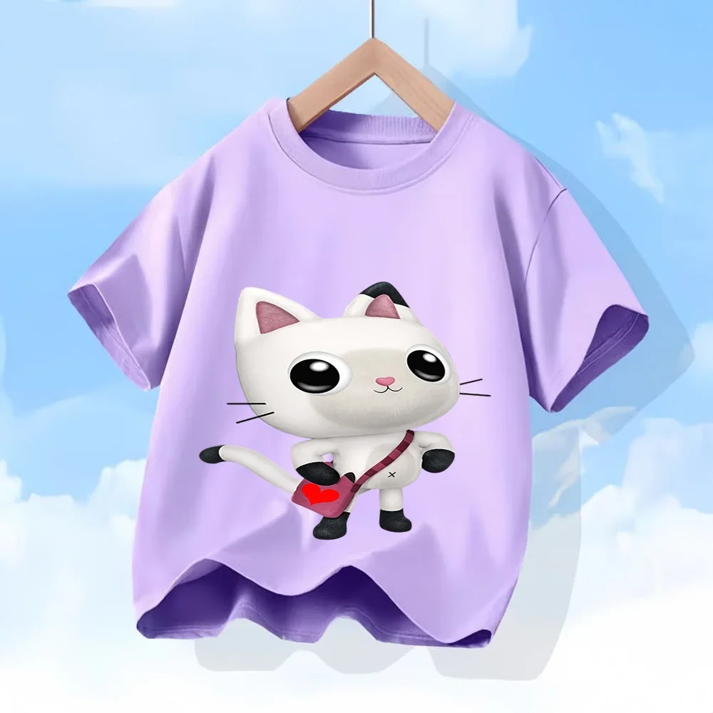 تي شيرت Gabby's Dollhouse Pandy Paws الرسمي للأولاد من القطن الناعم للأطفال من Ropa Niño