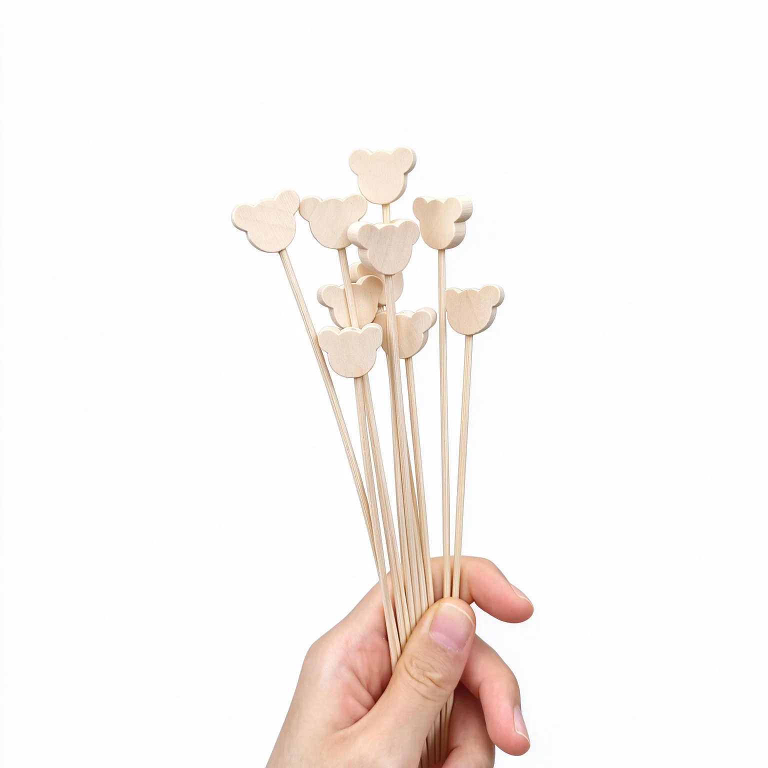10Pcs Handmade Wooden Shape Rattan Reed Diffuser Sticks, Essential Oil Aromatherapy Refill Sticks Home Fragrance Decor