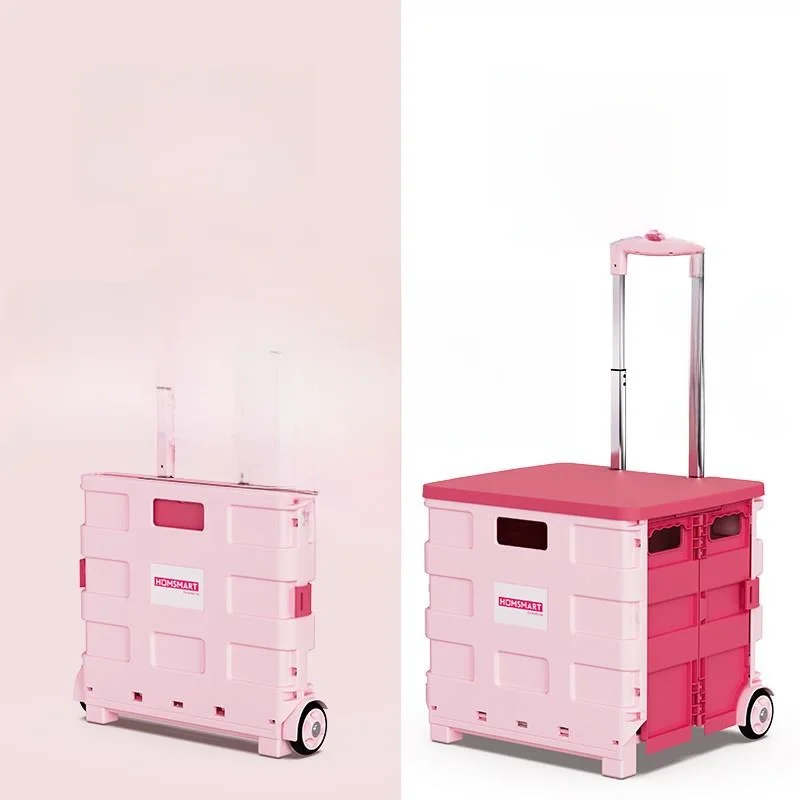 foldable-plastic-shopping-cart-portable-camping-hand-pulled-vegetable-buying-car-compact-stacking-design-for-home-and-street