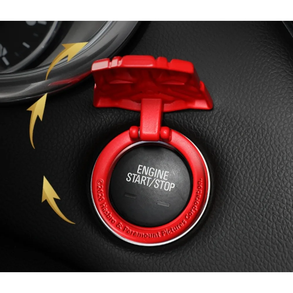 Metal Transformers Autobots/Decepticons Car State/Stop Button Cover, One Key Start Trim Sticker Auto Interior Decoration