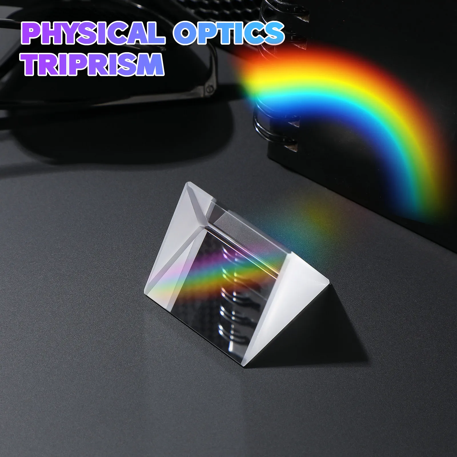 4Pcs Spectral Prism Triangular Optical Glass Multifunction Reflector for Photography Laboratory Classroom Physics Experiment