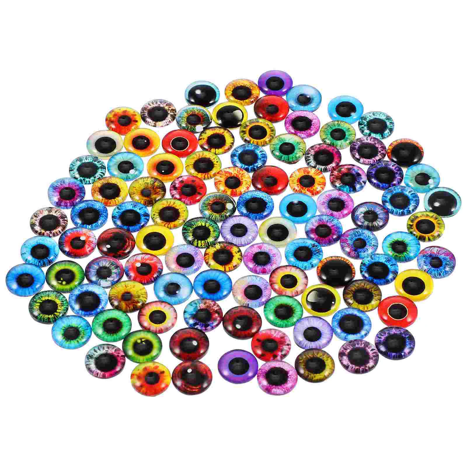 100 pçs olhos de vidro adesivos globo ocular remendos apliques material premium decorações artesanais acessórios de brinquedo dos desenhos animados