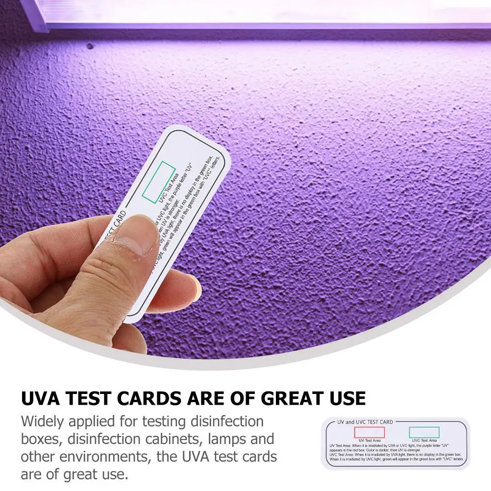 6 pezzi Tester per test UV Torcia ultravioletta Misuratore Uvc-uva Indicatore di carte Rivelatore di carta