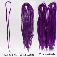 Qp-trenzas de doble Rasta, extensiones de cabello sintético trenzado, trenzas giratorias, Darling Soft Dread Kanekalon