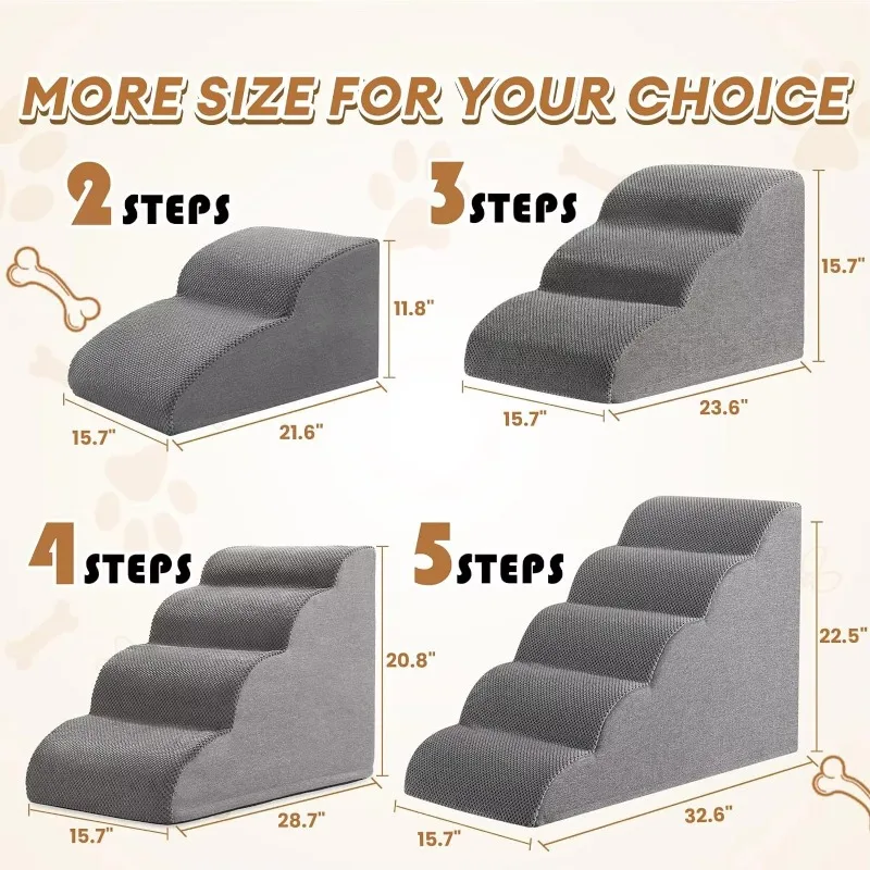 

Luxurious Plush Pet Stairs for Cats Dogs Modern Removable Sponge Steps Vacuum Sofa Bed Ladder Slope Dog Bed Cave