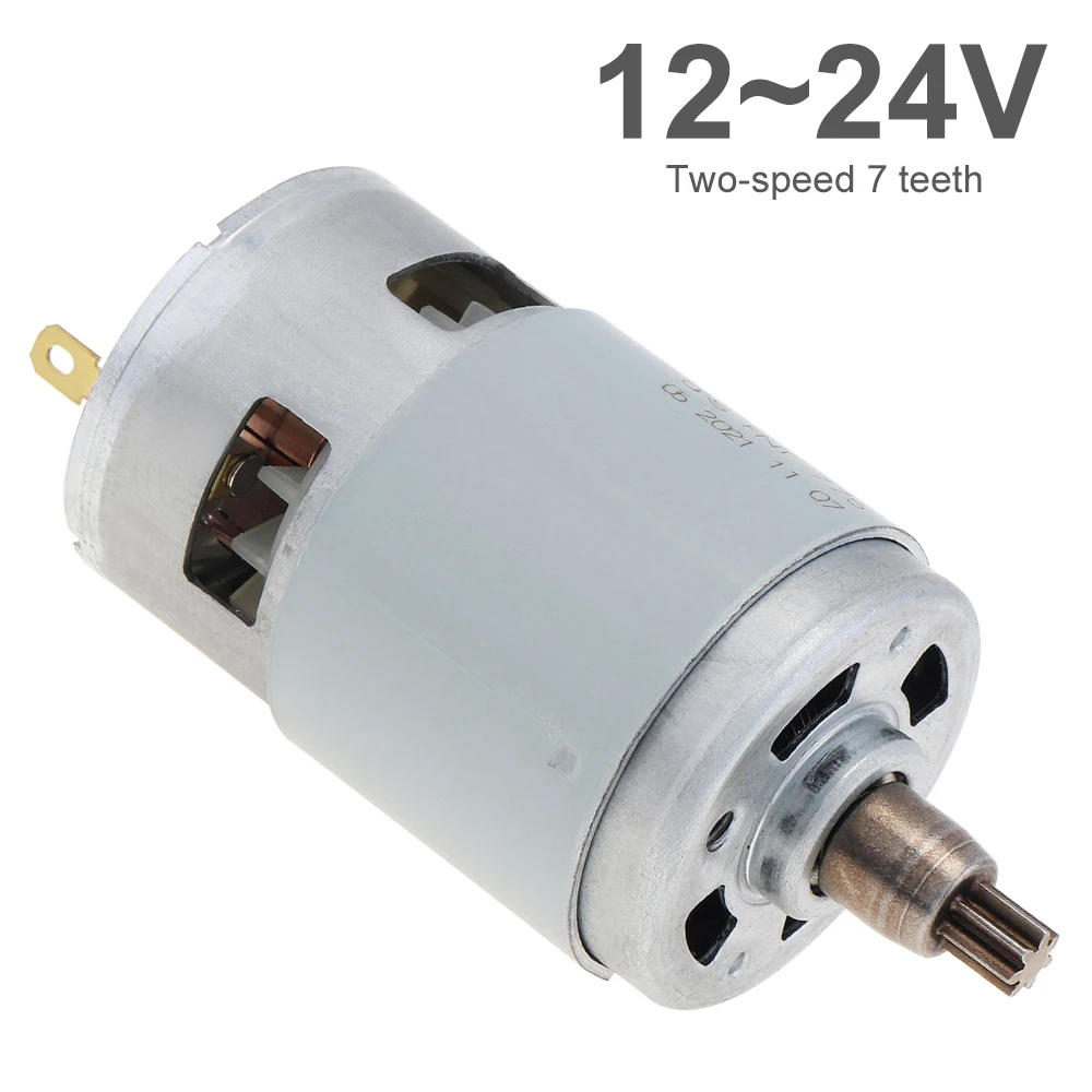 7 Teeth 775 DC Motor 12-24V Lithium Electric Wrench Electric Drill Integrated Universal Motor for Electric Tools Accessories